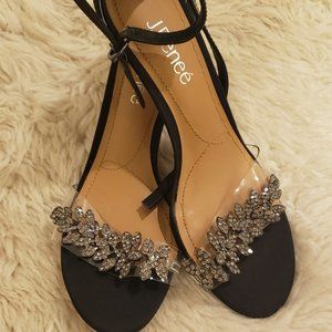 Blk Sandals with stones